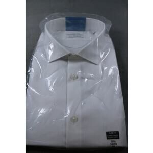 Calvin Klein Shirt Mens 2XL White Slim Fit Infinite Wrinkle Free Stretch Dress